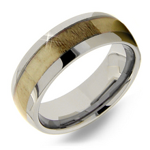 Load image into Gallery viewer, Tungsten Band with Antler Inlay sz10
