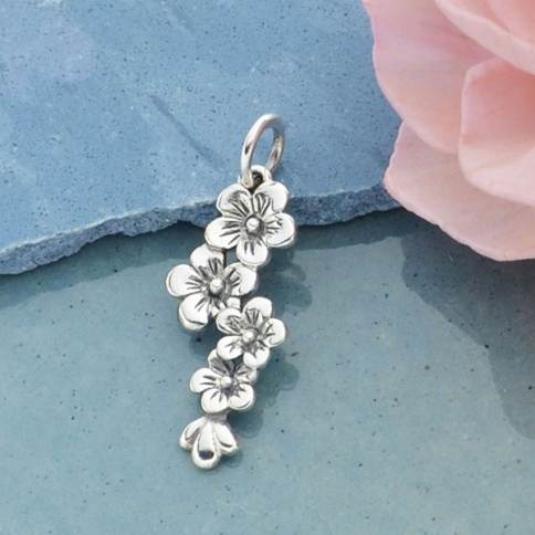 Silver Cherry Blossom Necklace