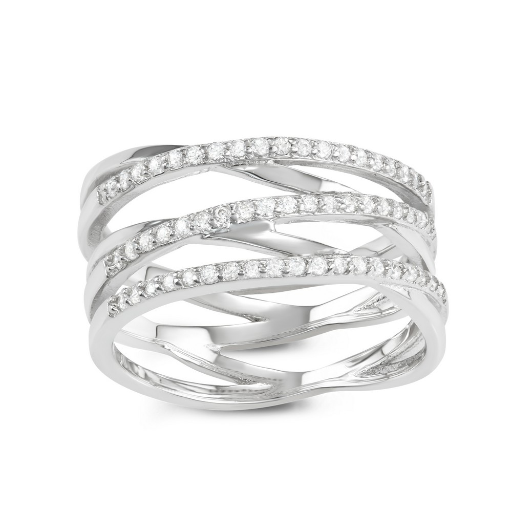 Crossover Sterling Silver Fashion Ring