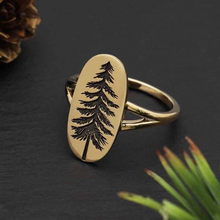 Load image into Gallery viewer, Bronze Etched Pine Tree Ring
