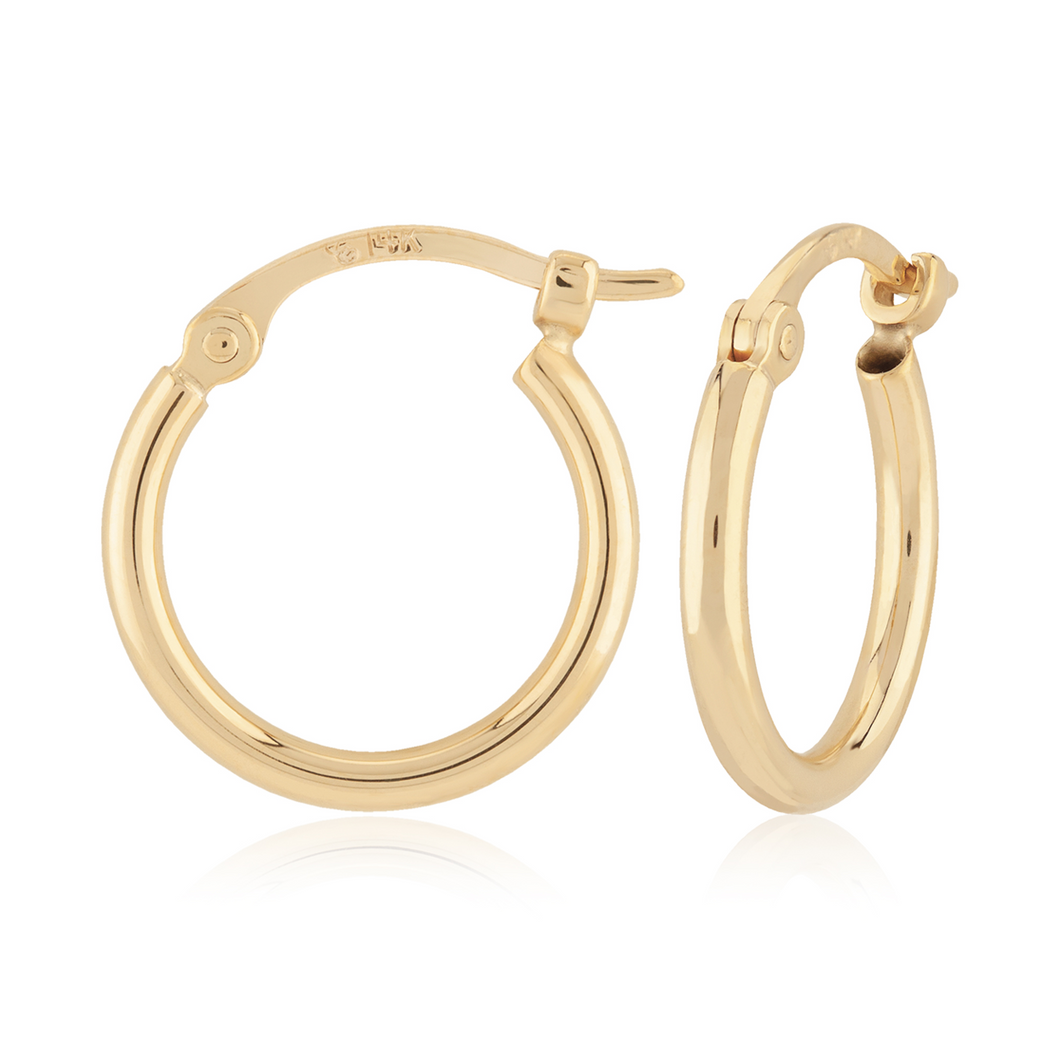 Yellow Gold Snap Down Hoop Earrings