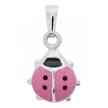 Load image into Gallery viewer, Sterling Silver Pink Ladybug Necklace
