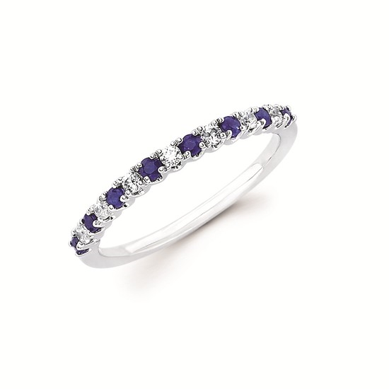 Sapphire and Diamond Ring in White Gold