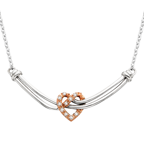 Diamond Infinity Heart Bar Necklace