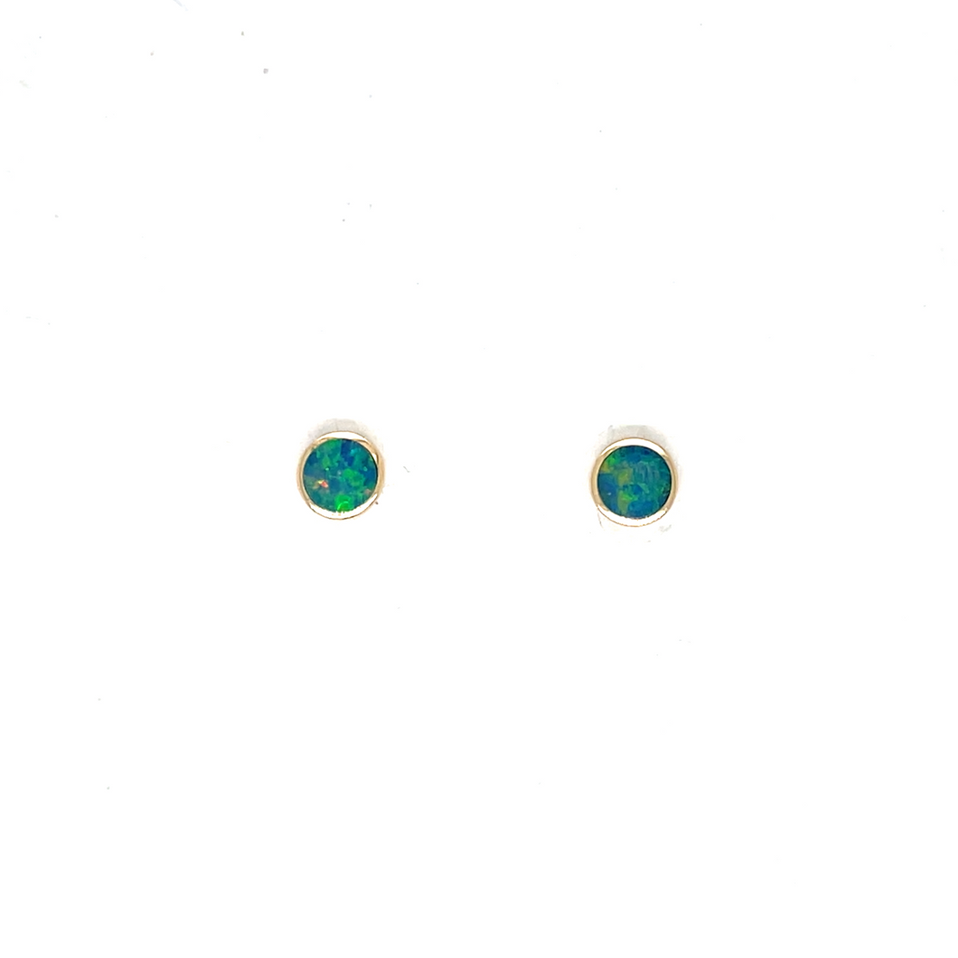 Black Opal Stud Earrings