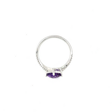 Load image into Gallery viewer, Cushion Cut Amethyst and Diamond Ring
