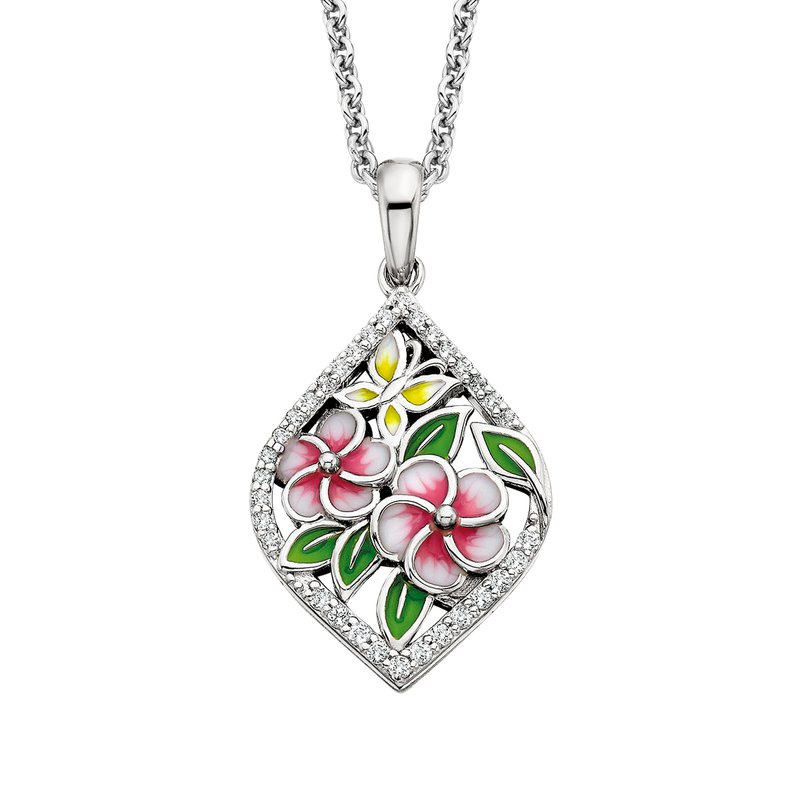 Enamel Floral Pendant