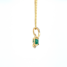 Load image into Gallery viewer, Emerald and Diamond Swirl Pendant
