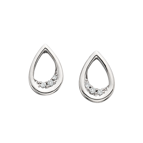 Sterling Silver Teardrop Shaped Stud Earrings