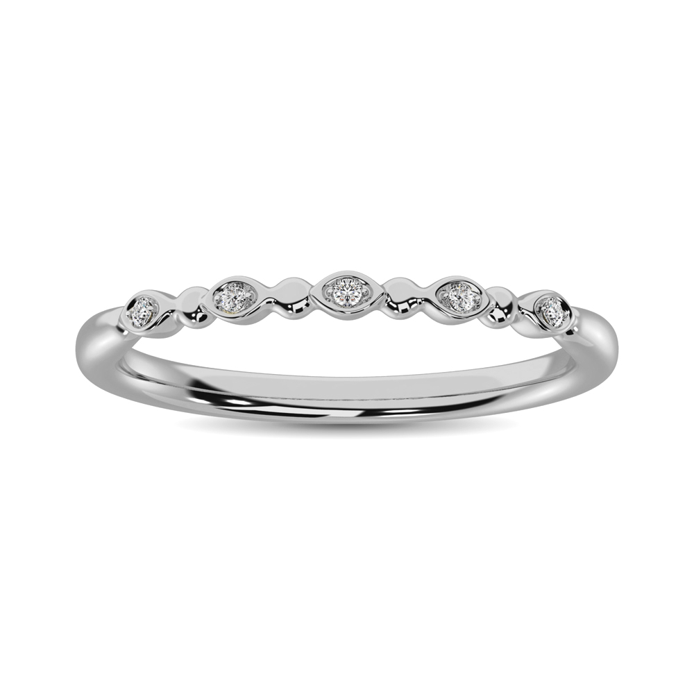 Simple white gold and diamond stacking band