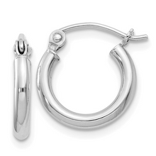 Load image into Gallery viewer, 2mm Small Sterling Silver Round Hoops
