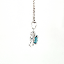 Load image into Gallery viewer, Blue Zircon and Diamond Pendant
