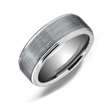 Load image into Gallery viewer, Tungsten Band with Brushed Center and Step Down Sides Size 11
