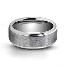 Load image into Gallery viewer, Tungsten Band with Brushed Center and Step Down Sides Size 11
