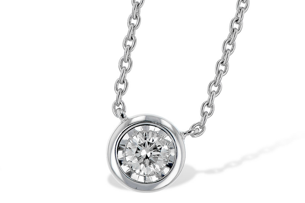 Diamond Solitaire Necklace in White Gold