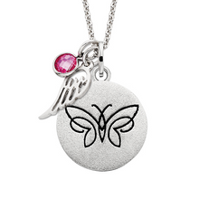 Load image into Gallery viewer, Sterling silver Aspire Butterfly &quot;your first breath took mine away&quot; pendant with 20&quot; chain
