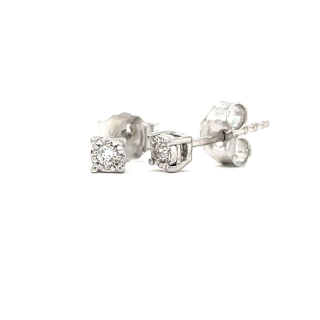 Sterling Silver and Lab Created Diamond Studs