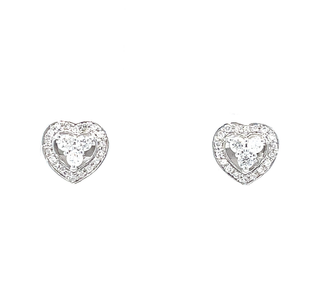 Heart Shaped Natural Diamond Studs