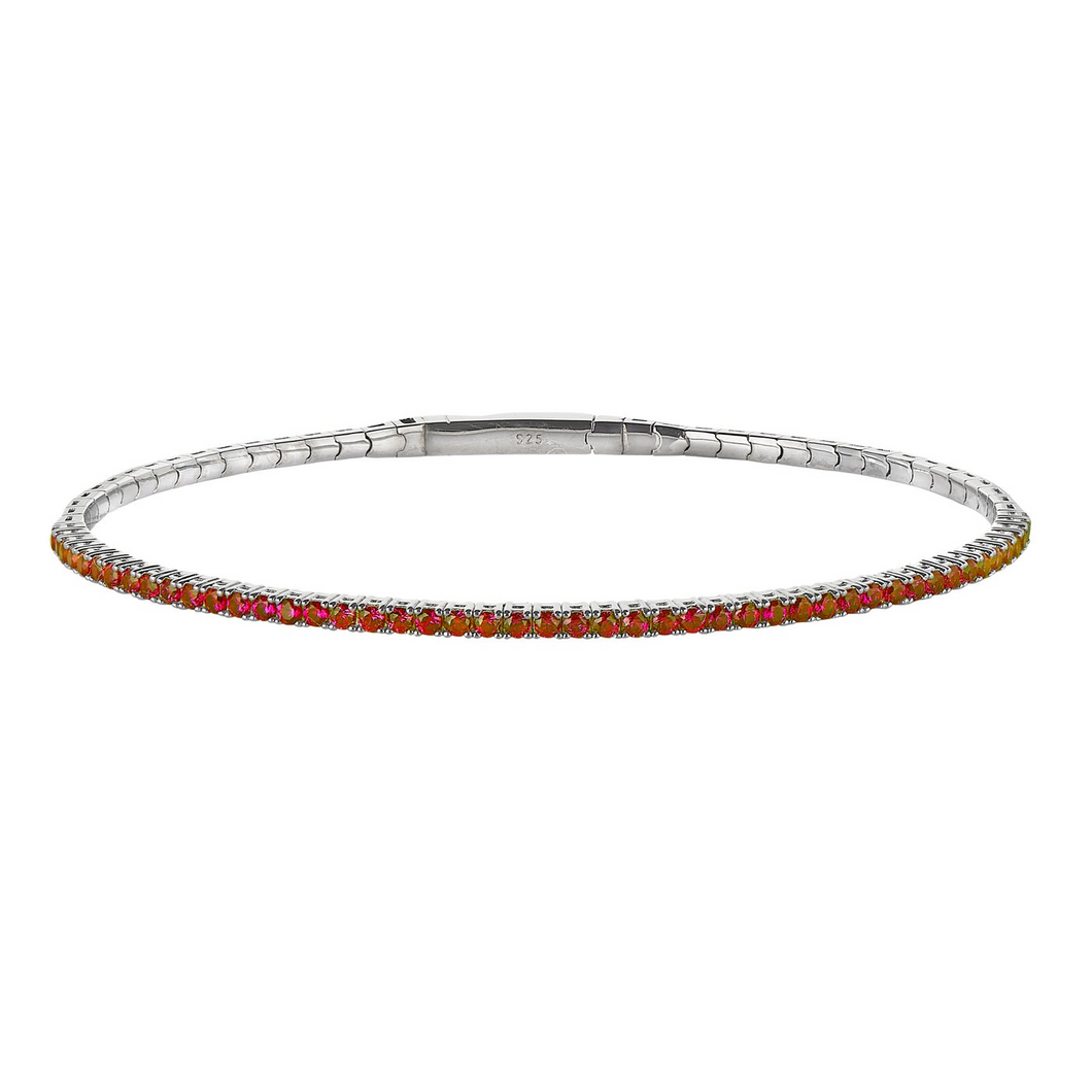 July Ruby Birthstone Flexible Tennis Bracelet