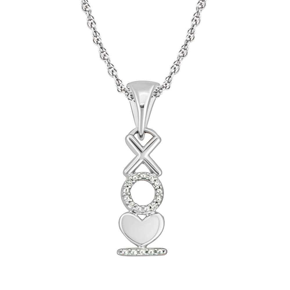 White Gold XO Diamond Necklace