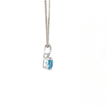 Load image into Gallery viewer, Cushion Cut Blue Topaz and Diamond Pendant
