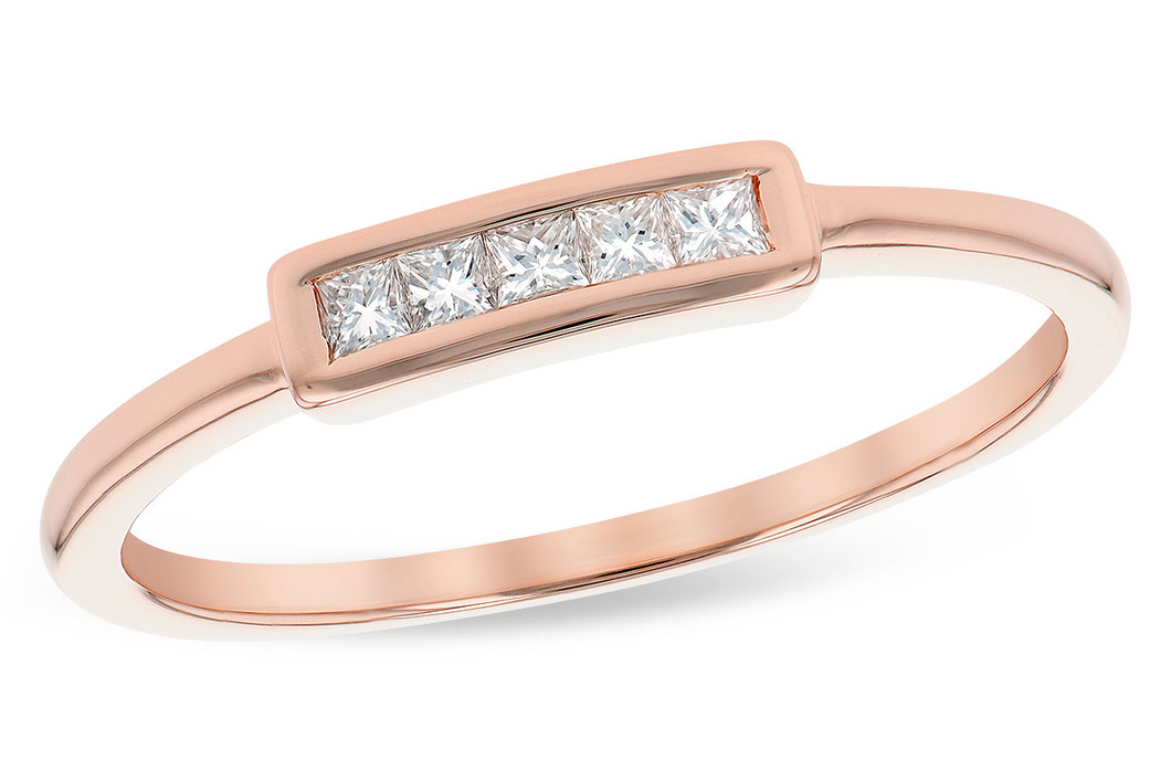 Rose gold and diamond stackable band