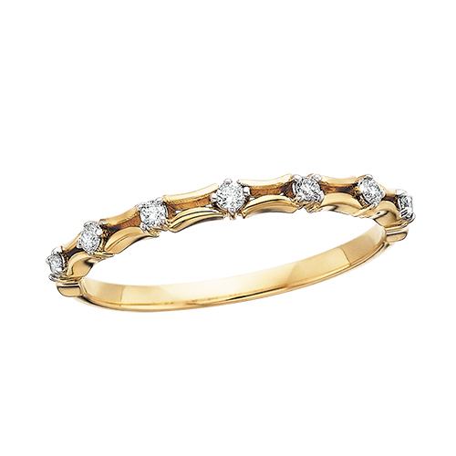 Yellow Gold Diamond Stackable Ring