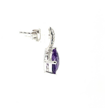 Load image into Gallery viewer, Cushion Cut Amethyst and Diamond Earrings
