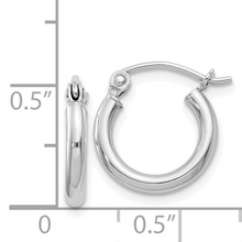 Load image into Gallery viewer, 2mm Small Sterling Silver Round Hoops
