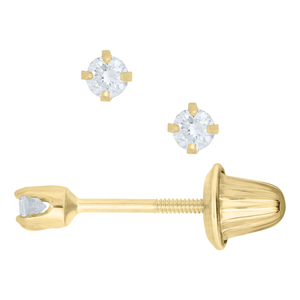 Safety Back Diamond Stud Earrings