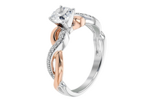 Load image into Gallery viewer, White and Rose Gold Infinity Tiffany Style Engagement Setting
