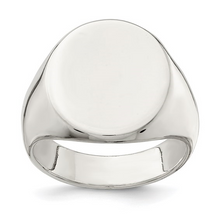 Load image into Gallery viewer, Sterling Silver 19x16mm Closed Back Signet Ring
