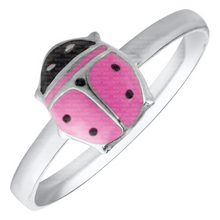 Load image into Gallery viewer, Children&#39;s Silver Ladybug Ring
