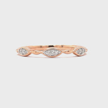 Load and play video in Gallery viewer, Rose Gold and Diamond Marquise Shaped Side Band
