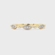 Load and play video in Gallery viewer, Yellow Gold and Diamond Marquise Shaped Side Band
