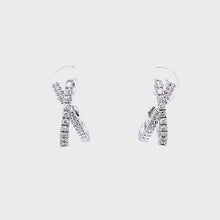 Load and play video in Gallery viewer, Reversible Diamond and Sapphire Hoop Earrings
