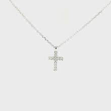 Load and play video in Gallery viewer, Tiny Diamond Cross Necklace

