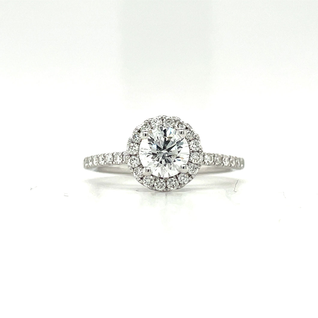 Round Lab Grown Diamond Engagement Ring in White Gold
