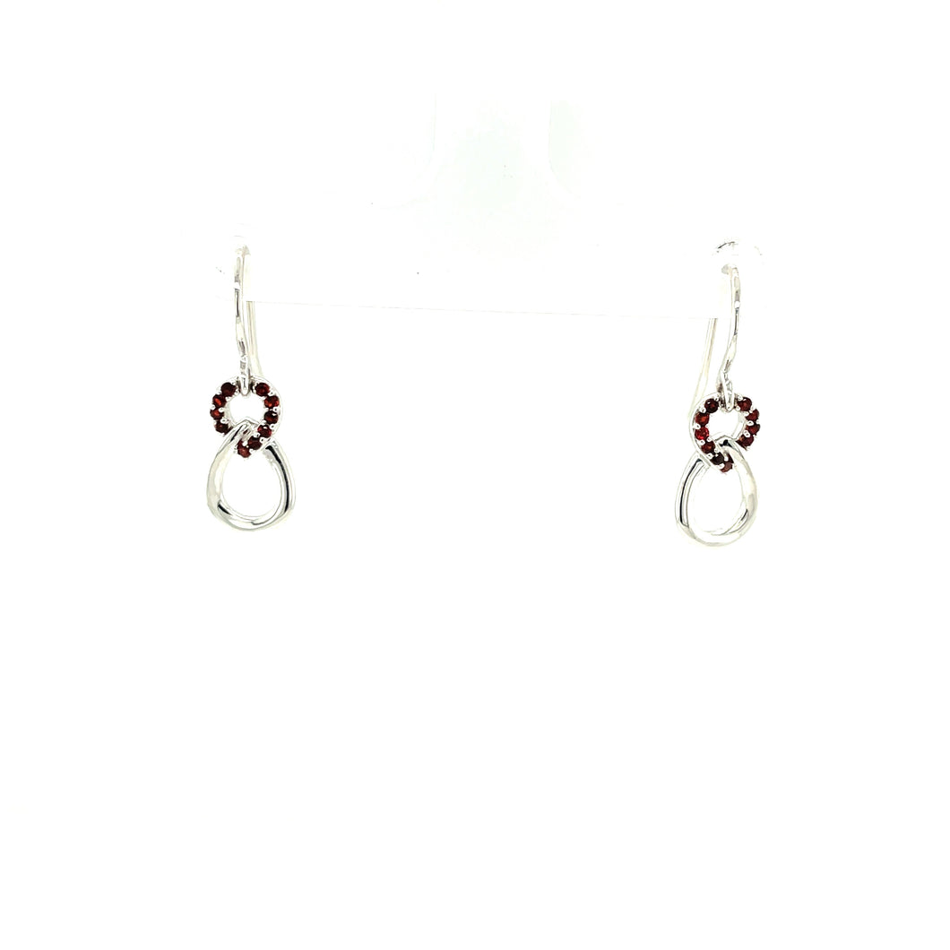 Garnets set in sterling silver earrings