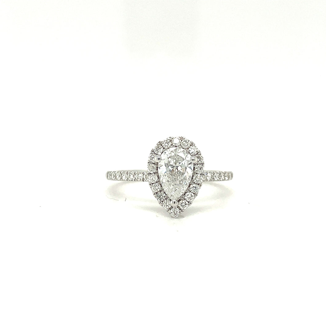 Pear Shape Lab Created Diamond Engagement Ring
